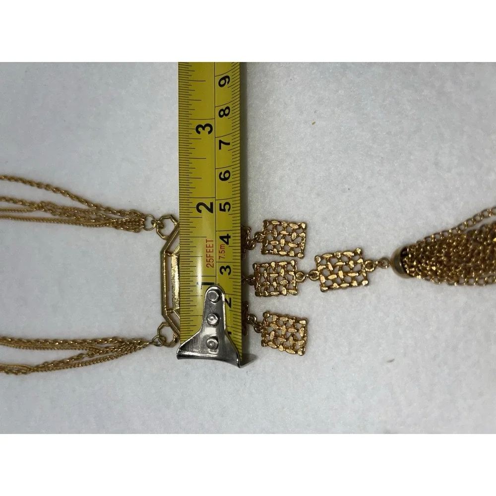 Asian Inspired 4 Strand Necklace With‎ Tassel 16